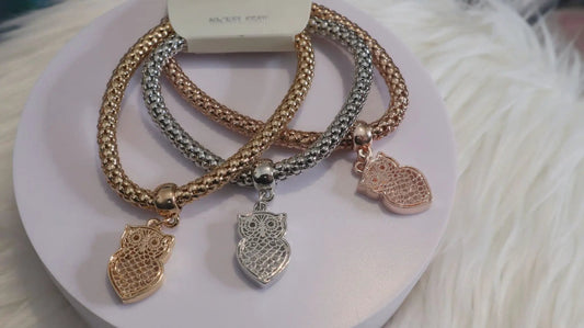 Owl 3 Piece Bracelet Set by Clarissas Boutique