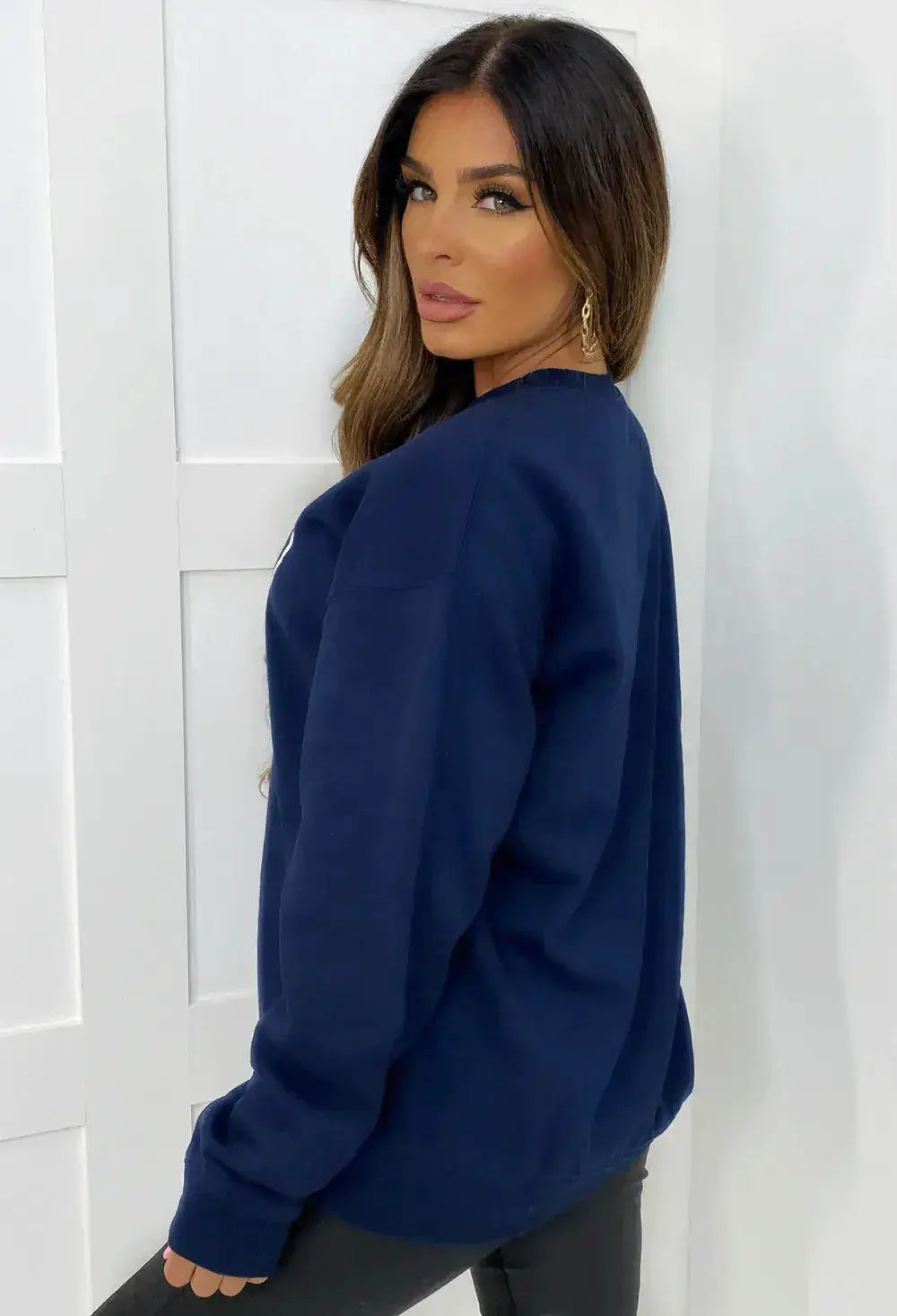 Oxford Vibes Navy Printed Sweatshirt by Clarissas Boutique London