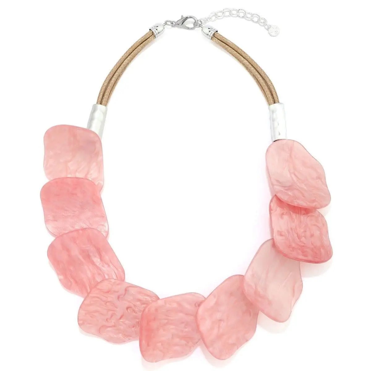 Pieces Overlay Necklace - Pink by Clarissas Boutique