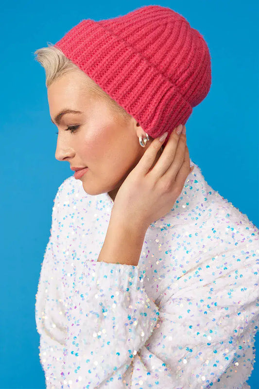 Pink - Banana Peel Blend Beanie Hat by Clarissas Boutique