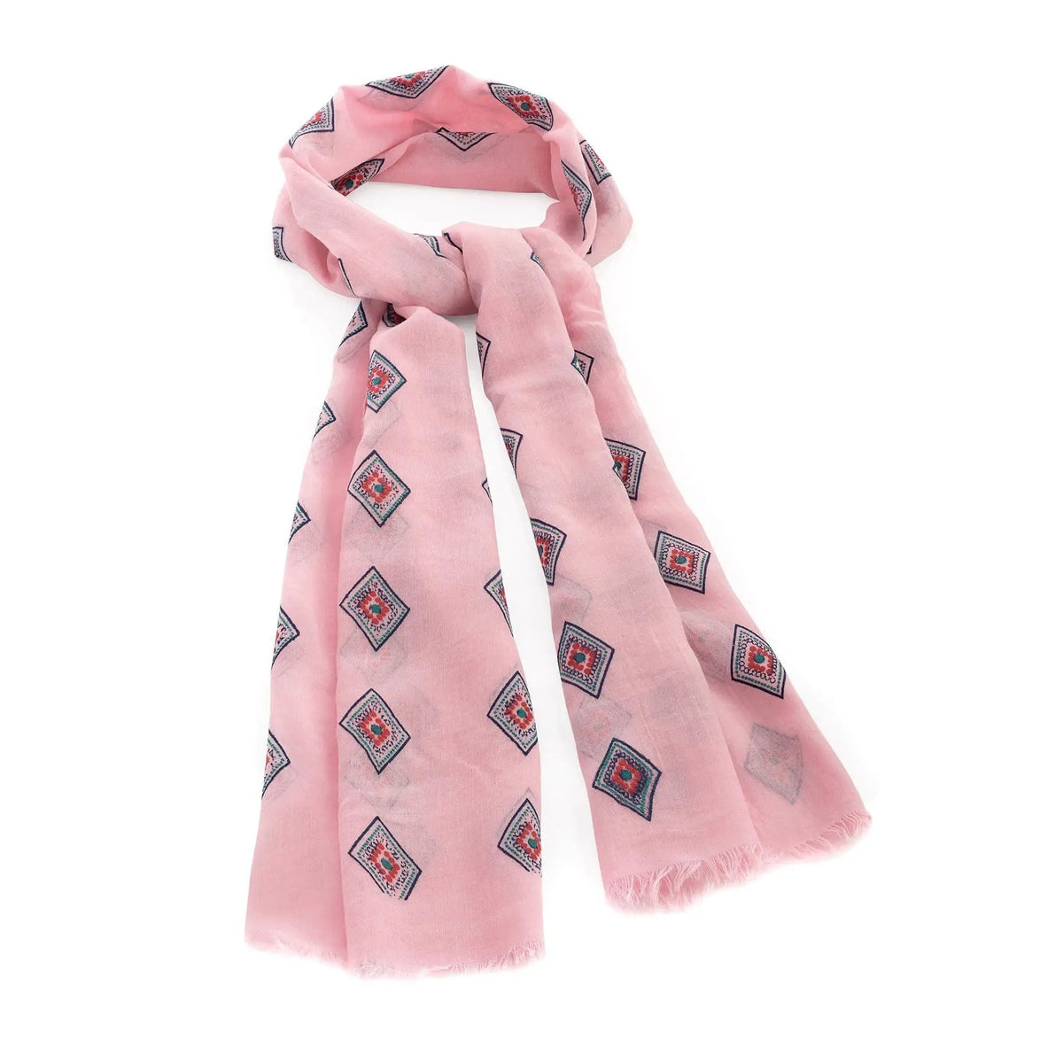 Pink diamond design scarf. SC32048 by Clarissas Boutique
