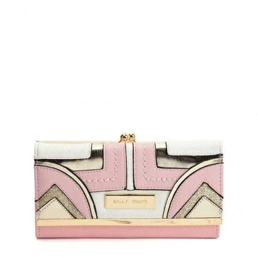 PinK Long Wallet With Colour Collision Splicing Design by Clarissas Boutique