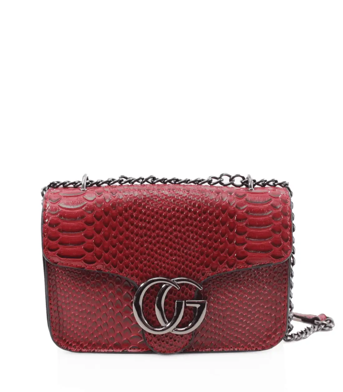 Red Snake Shoulder Bag by Clarissas Boutique