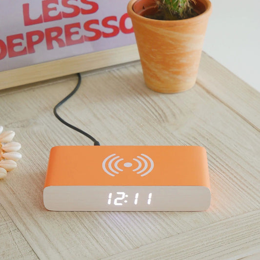 Rise Alarm Clock Charger In Orange by Steepletone