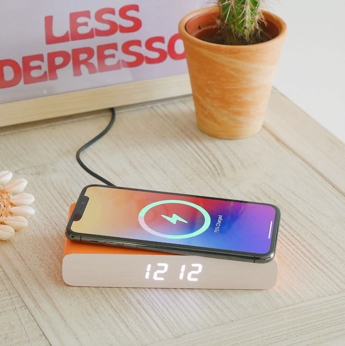 Rise Alarm Clock Charger In Orange by Steepletone