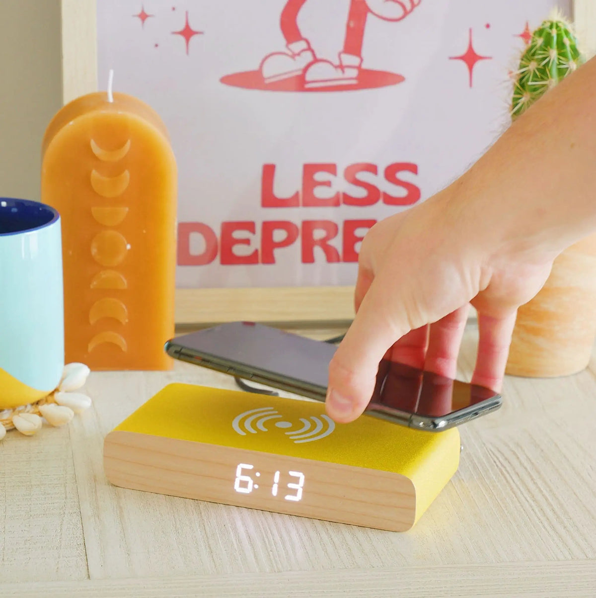 Rise Alarm Clock Charger In Yellow by Steepletone