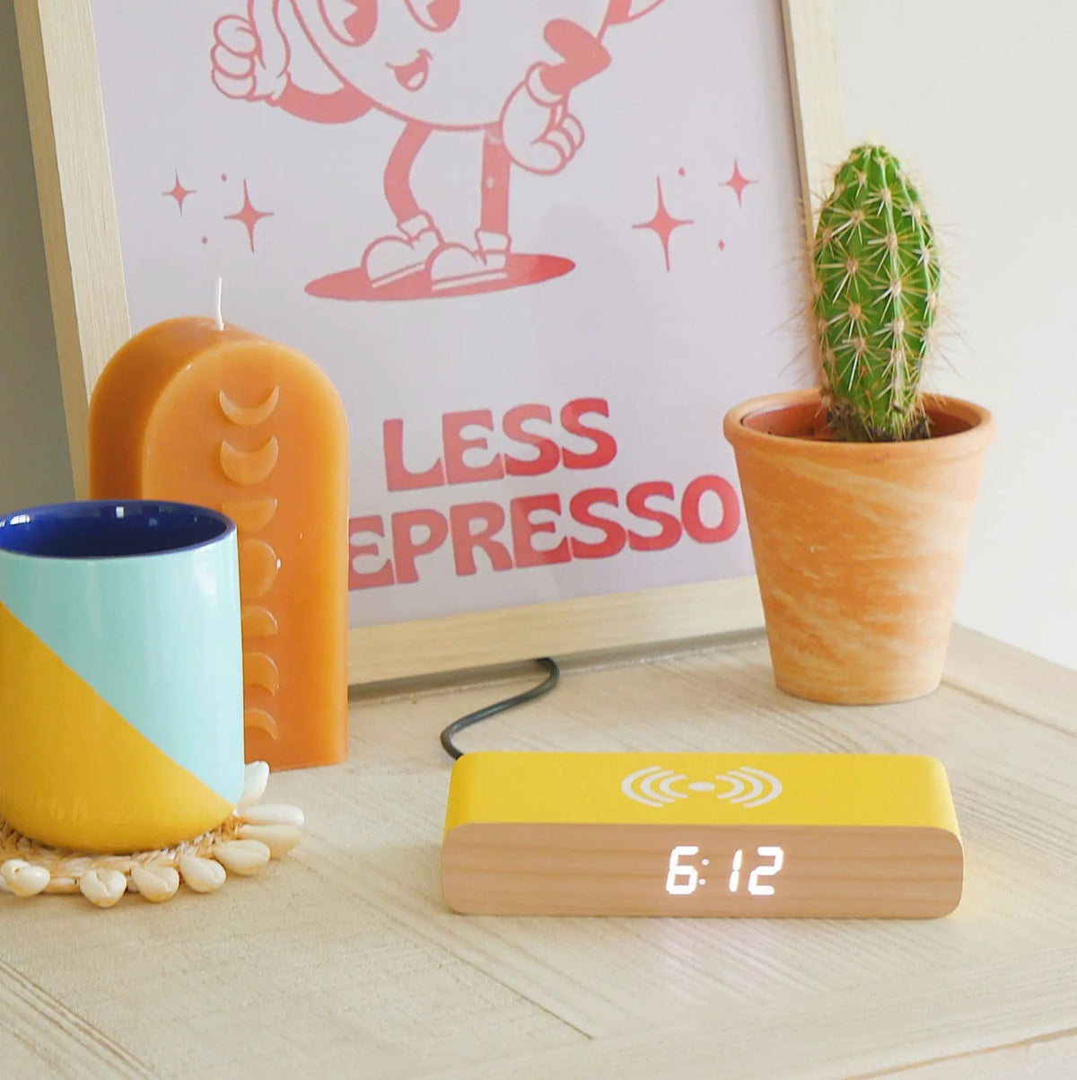 Rise Alarm Clock Charger In Yellow by Steepletone