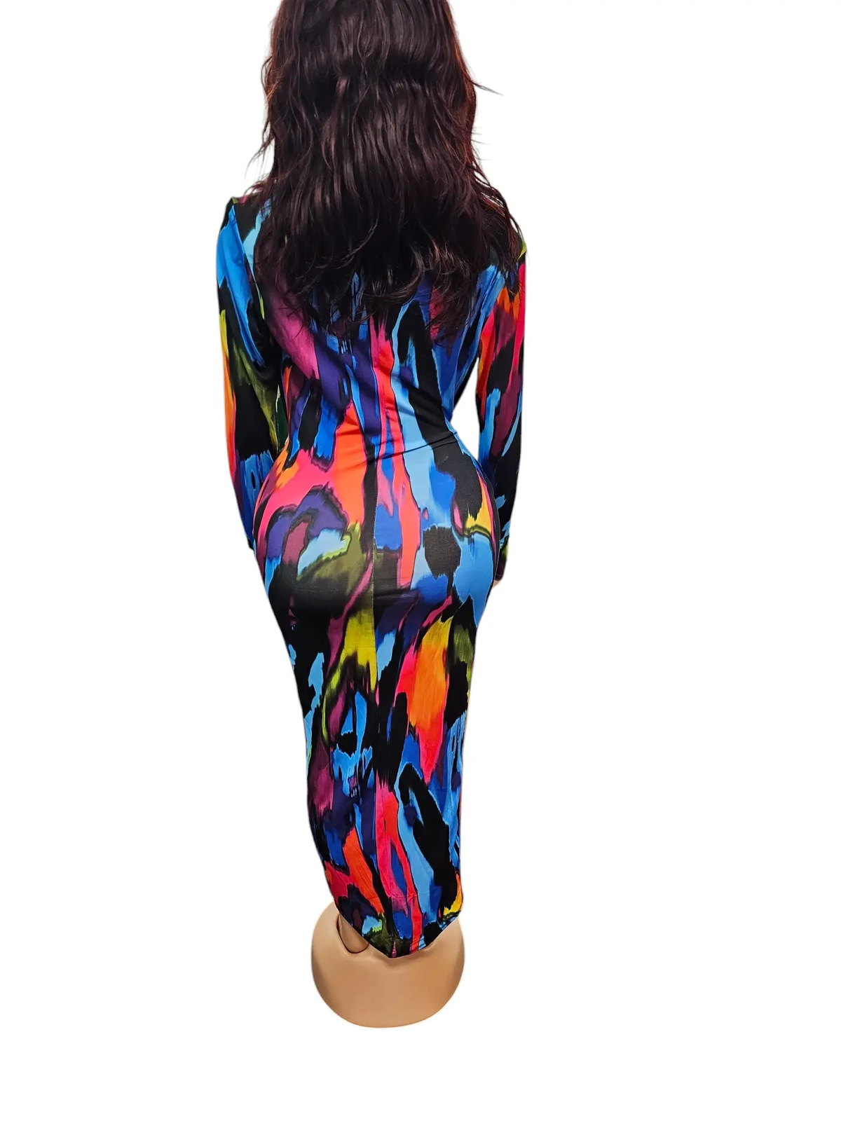 Bold & Beautiful Vibrant Padded Long Sleeve Ruched Wrap Midi Dress by Clarissas Boutique London