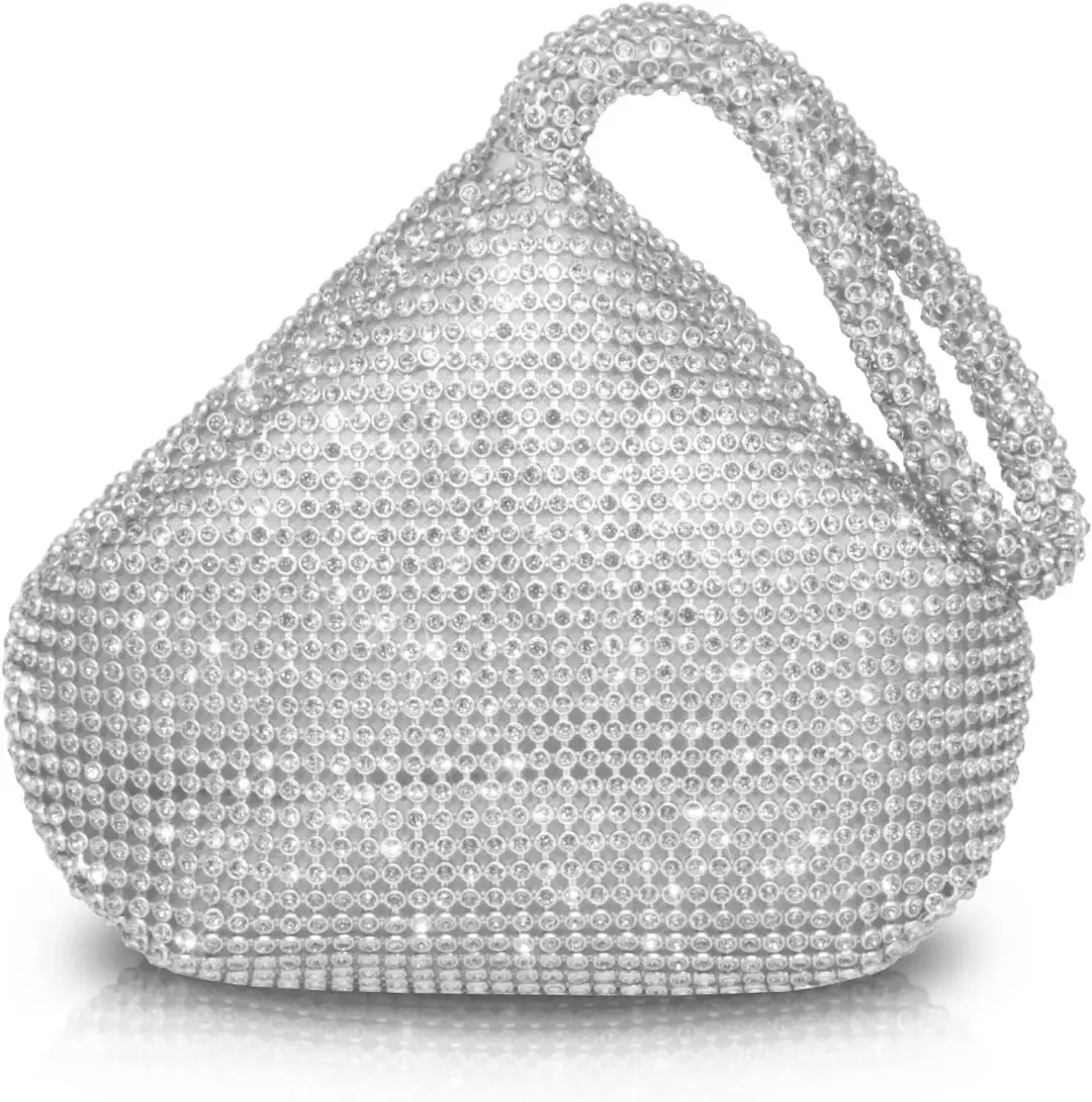 Rose Gold Rhinestone Evening Clutch Glamorous Crystal Embellished Handbag For Special Occasions by Clarissas Boutique London