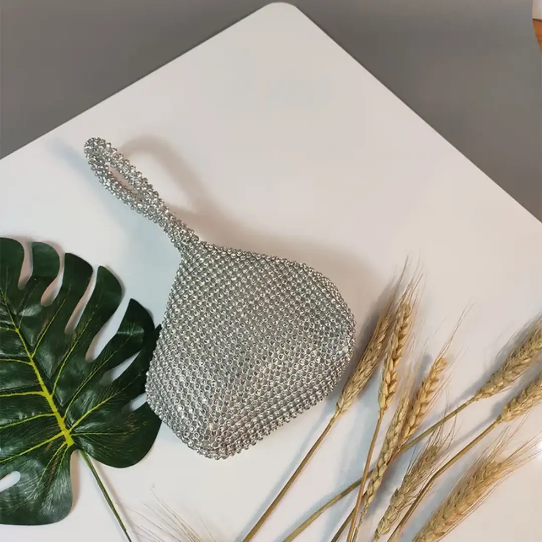 Rose Gold Rhinestone Evening Clutch Glamorous Crystal Embellished Handbag For Special Occasions by Clarissas Boutique London