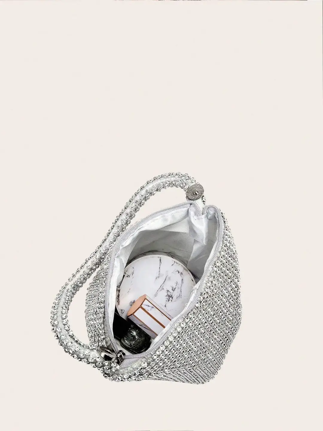 Rose Gold Rhinestone Evening Clutch Glamorous Crystal Embellished Handbag For Special Occasions by Clarissas Boutique London