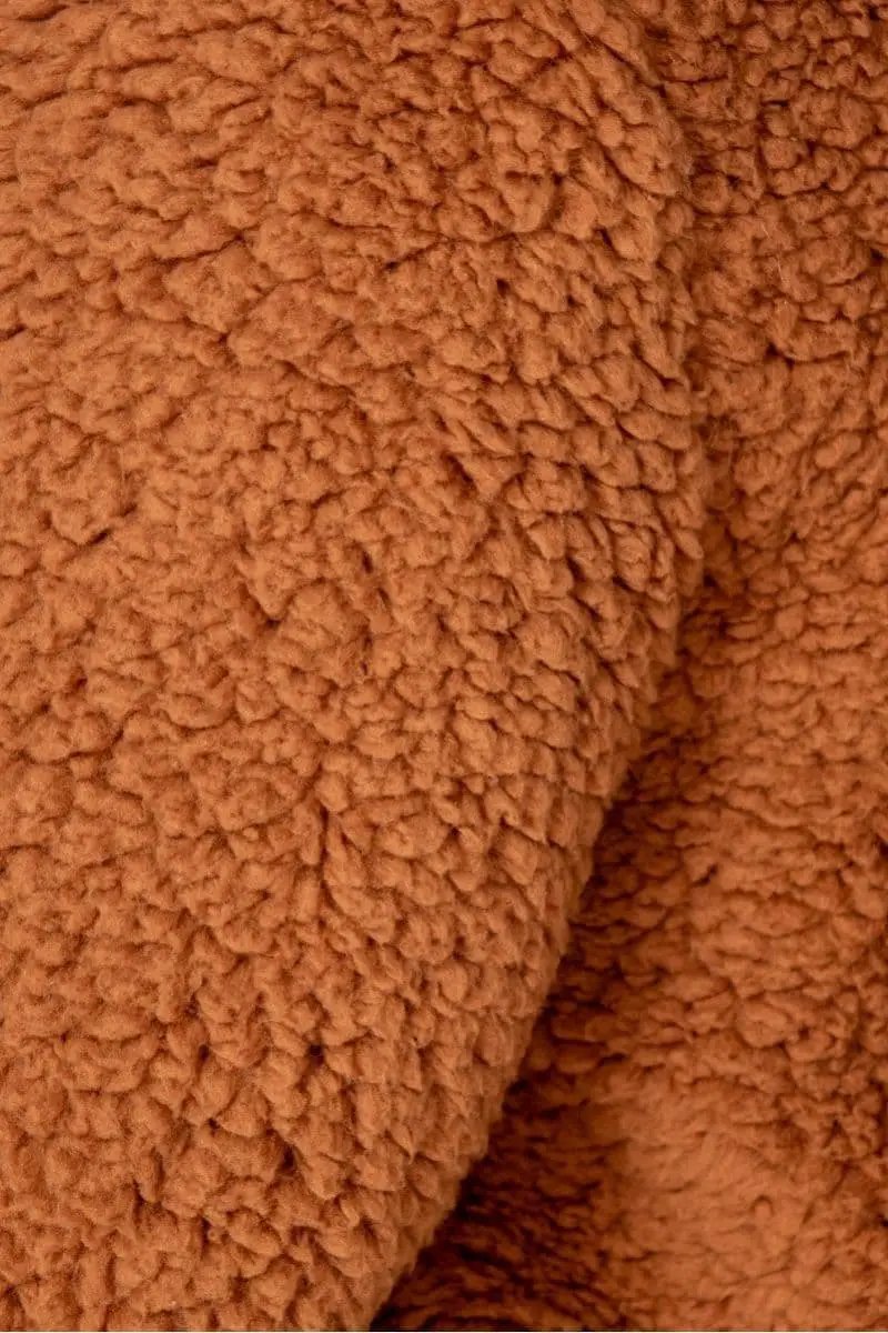 Rust Borg Fur Zip Front Bomber Jacket by Clarissas Boutique London