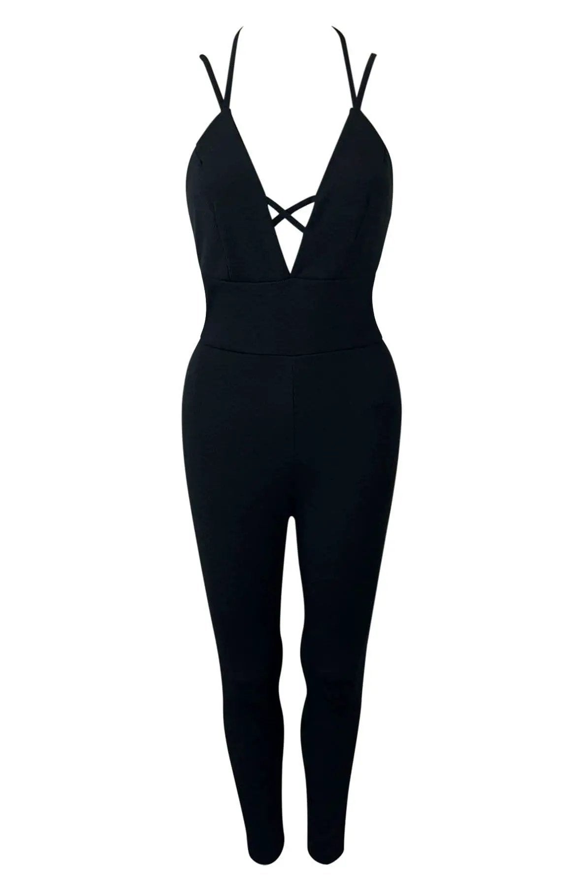 SANDRA FRONT CRISS CROSS JUMPSUIT by Clarissas Boutique London