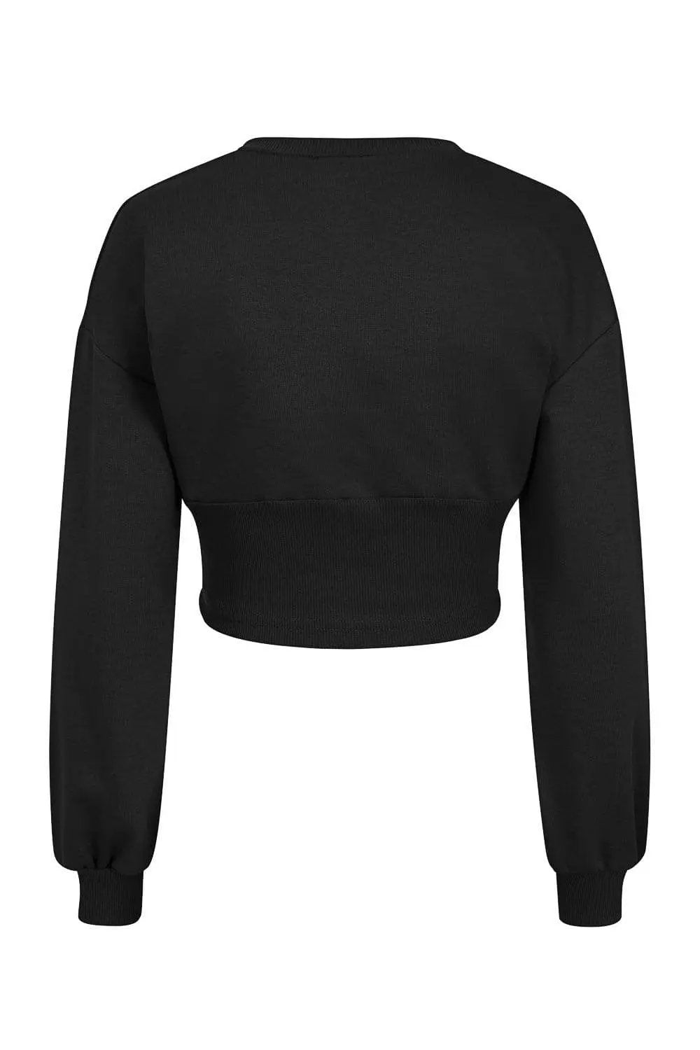 Sasha Black Under Bra Waisted Sweatshirt Tracksuit Set by Clarissas Boutique London