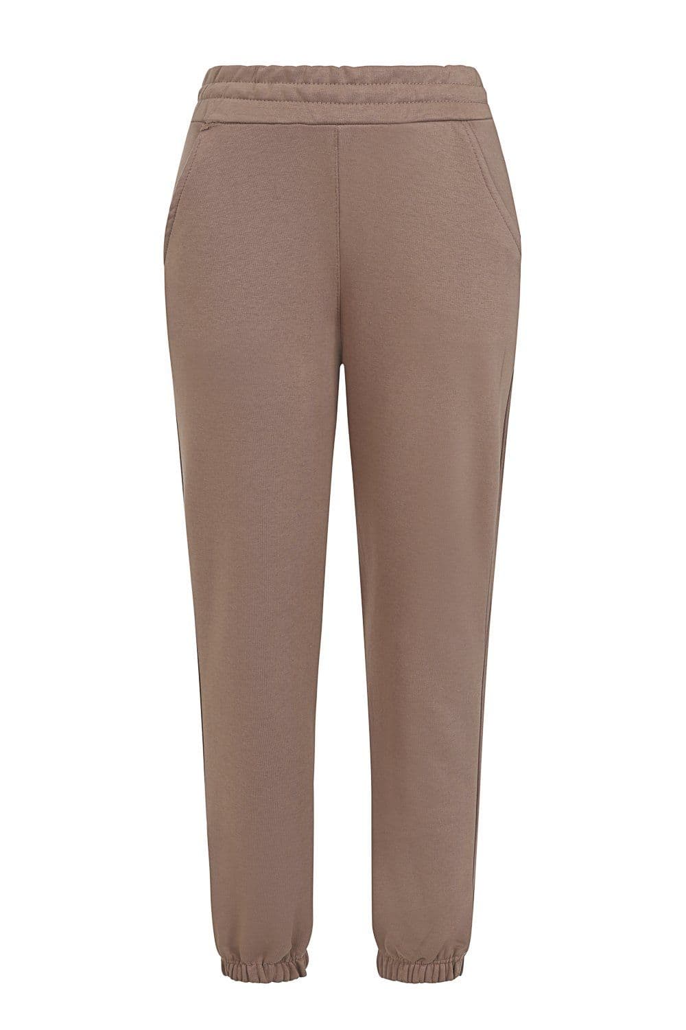 Sasha Taupe Under Bra Waisted Sweatshirt Tracksuit Set by Clarissas Boutique London