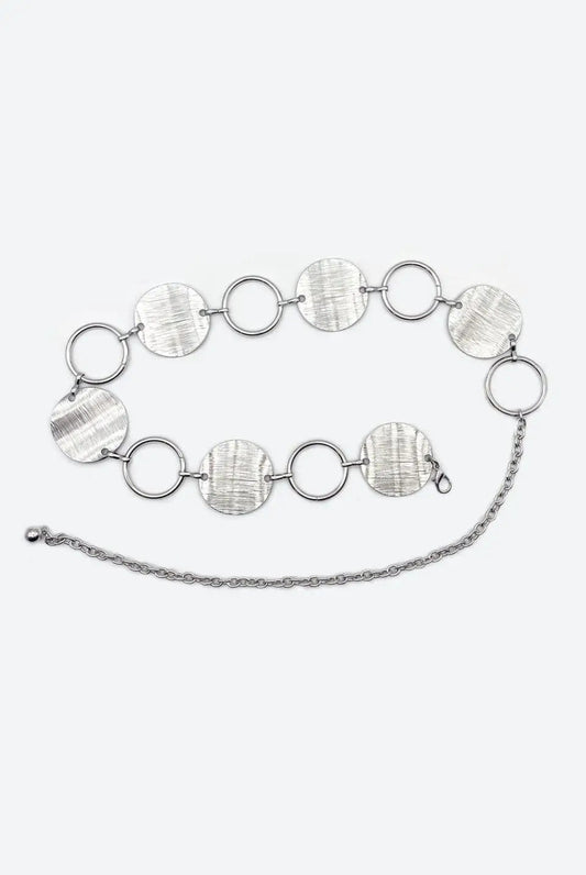 Silver Disc Chain Belt by Clarissas Boutique