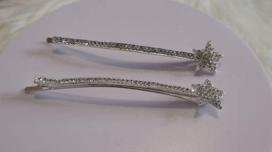 Silver Star Diamante Jewel Hair Clip by Clarissas Boutique London