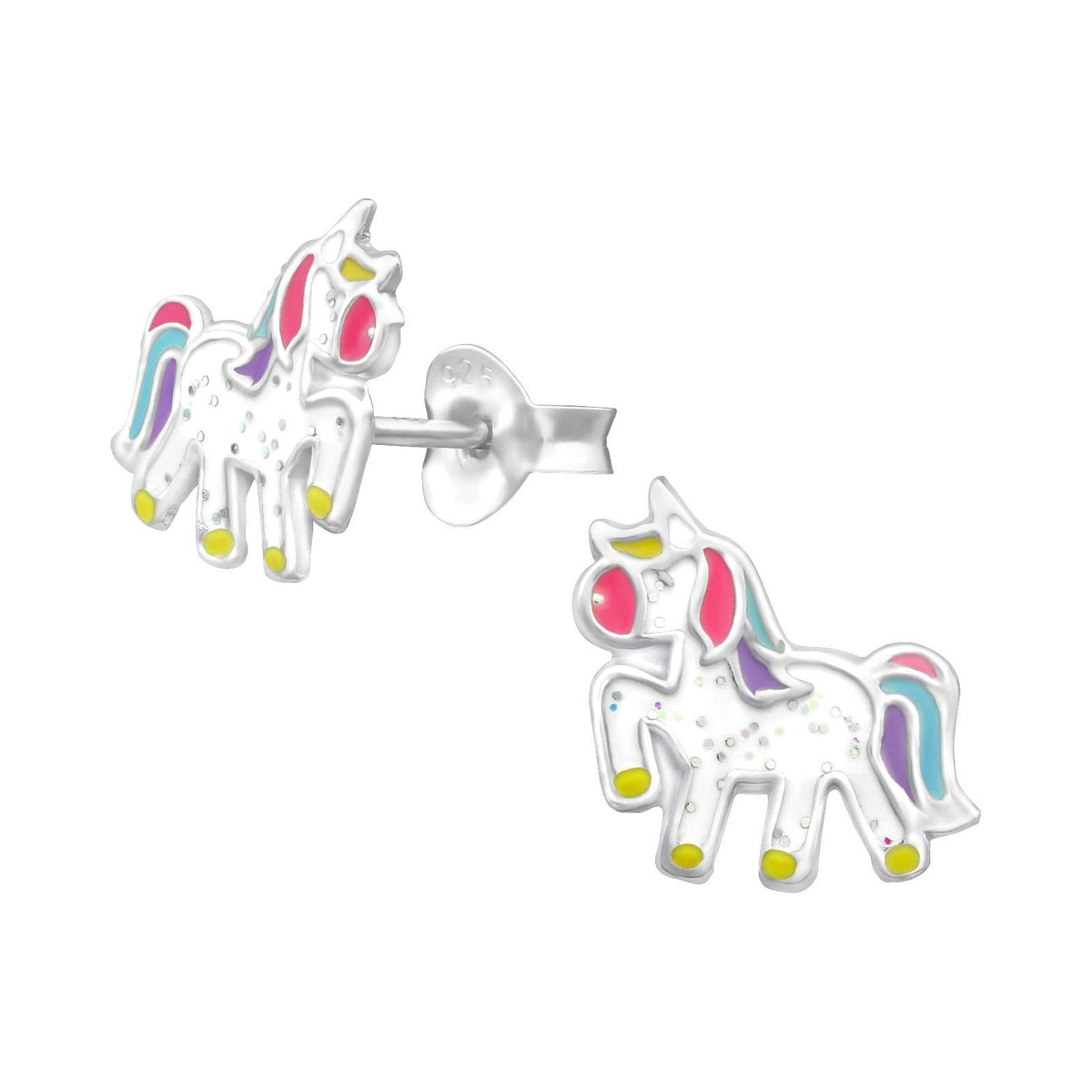 Sterling Silver Unicorn Earrings, Studs Earrings, Birthday Gift, Girl Earrings, Children's Jewelry, by Clarissas Boutique