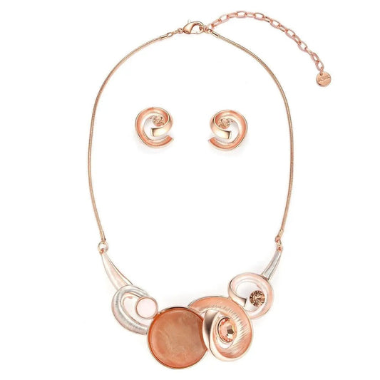 Swirls Necklace Set - Peach by Clarissas Boutique