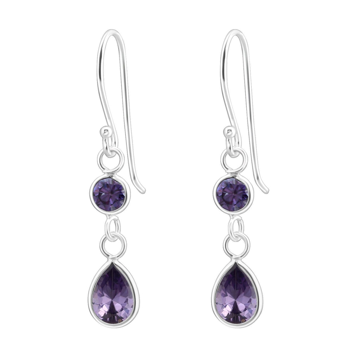 Teardrop Crystal Cubic Zirconia Drop Earrings, 925 Sterling Silver Post, Studs, Wedding Jewelry, Bri by Clarissas Boutique