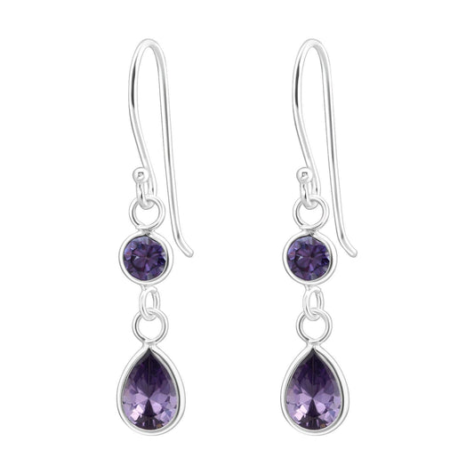 Teardrop Crystal Cubic Zirconia Drop Earrings, 925 Sterling Silver Post, Studs, Wedding Jewelry, Bri by Clarissas Boutique
