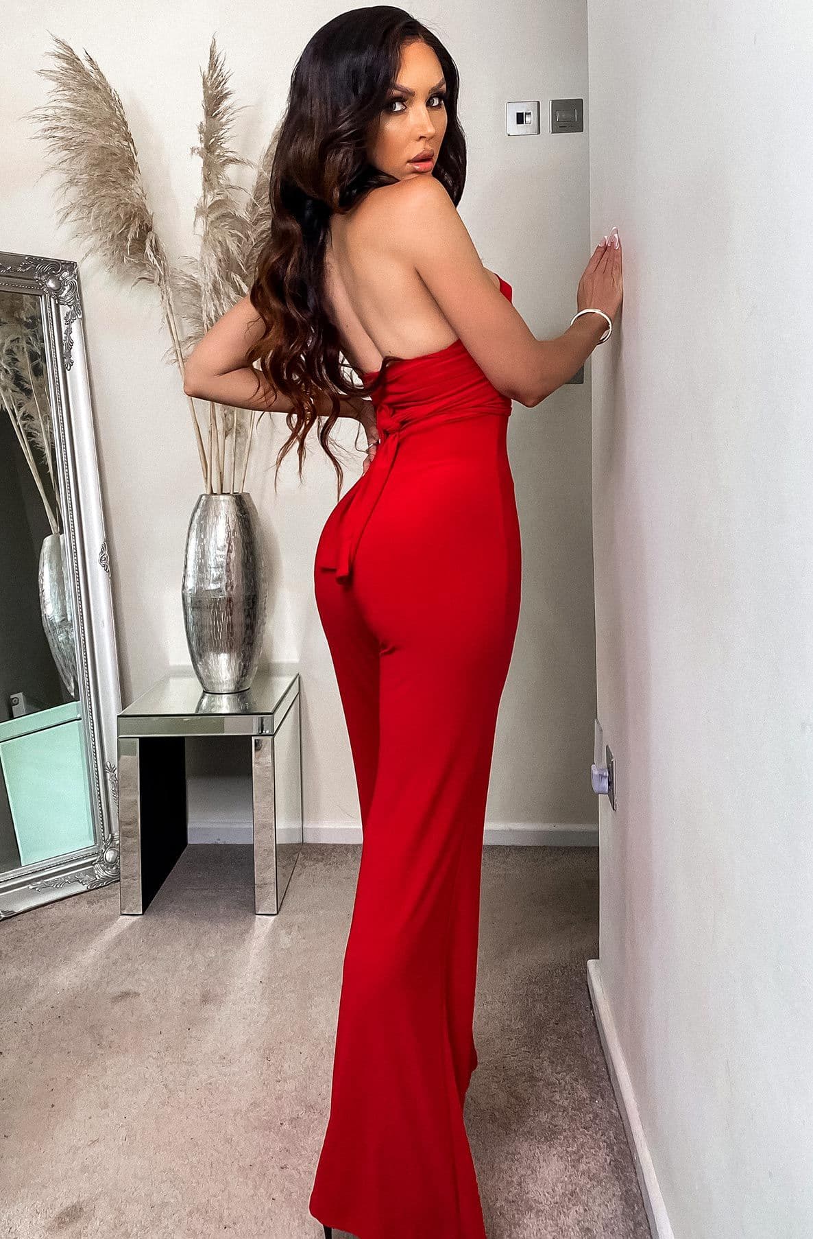 Timeless Love NESSA BANDEAU TIE UP WIDE LEG JUMPSUIT by Clarissas Boutique London