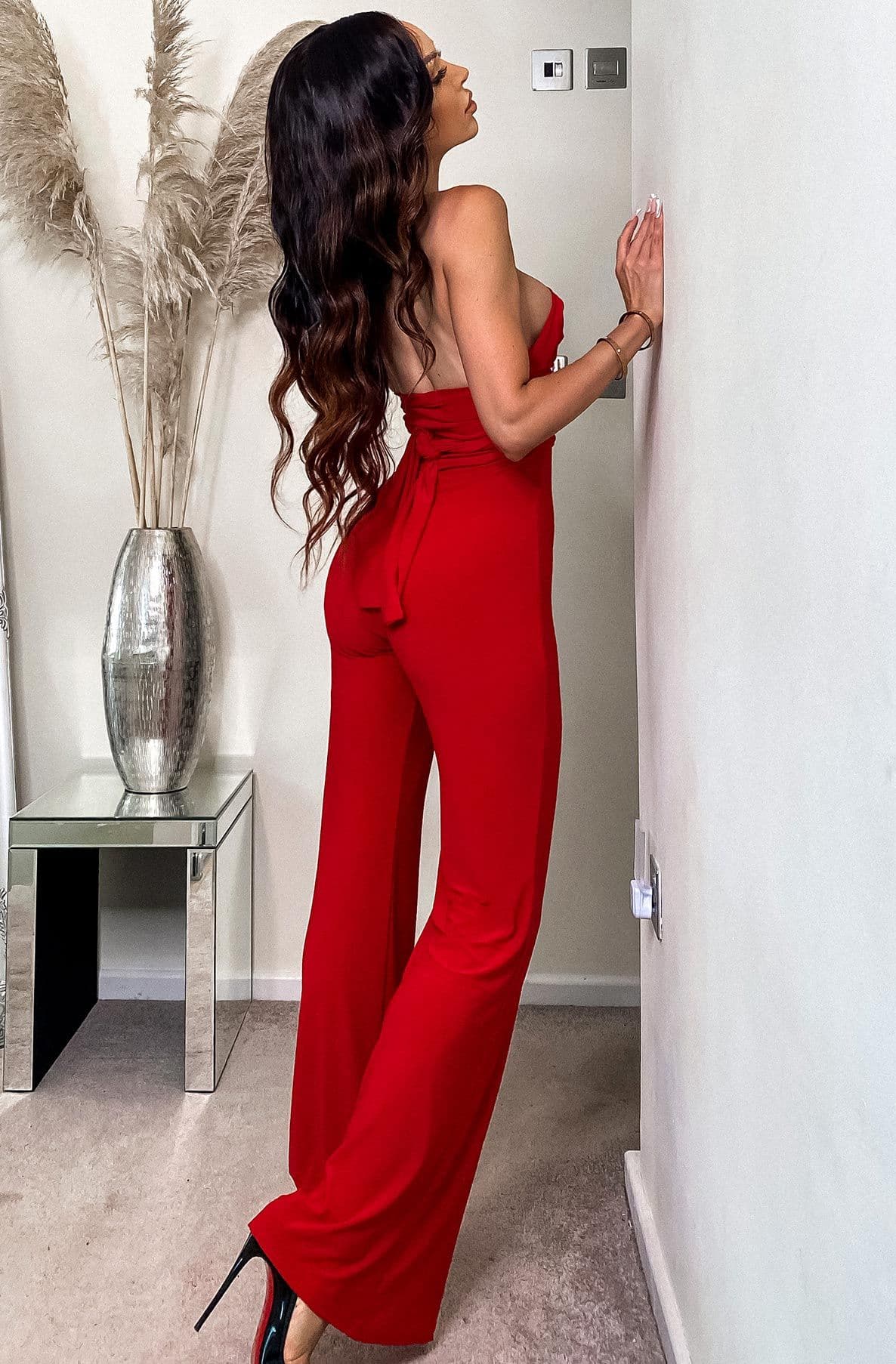 Timeless Love NESSA BANDEAU TIE UP WIDE LEG JUMPSUIT by Clarissas Boutique London