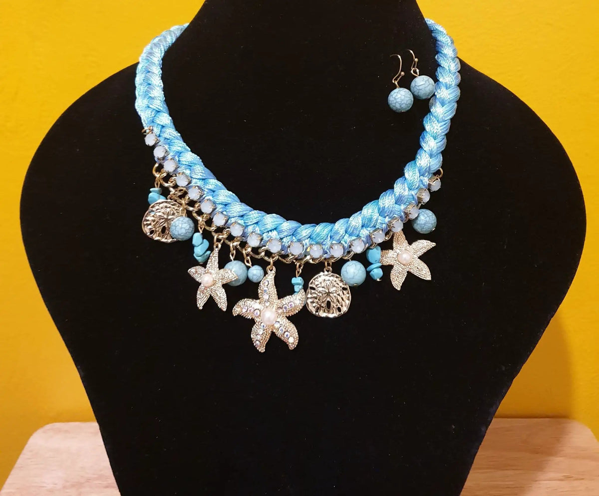 Turquoise Silk Necklace by Clarissas Boutique