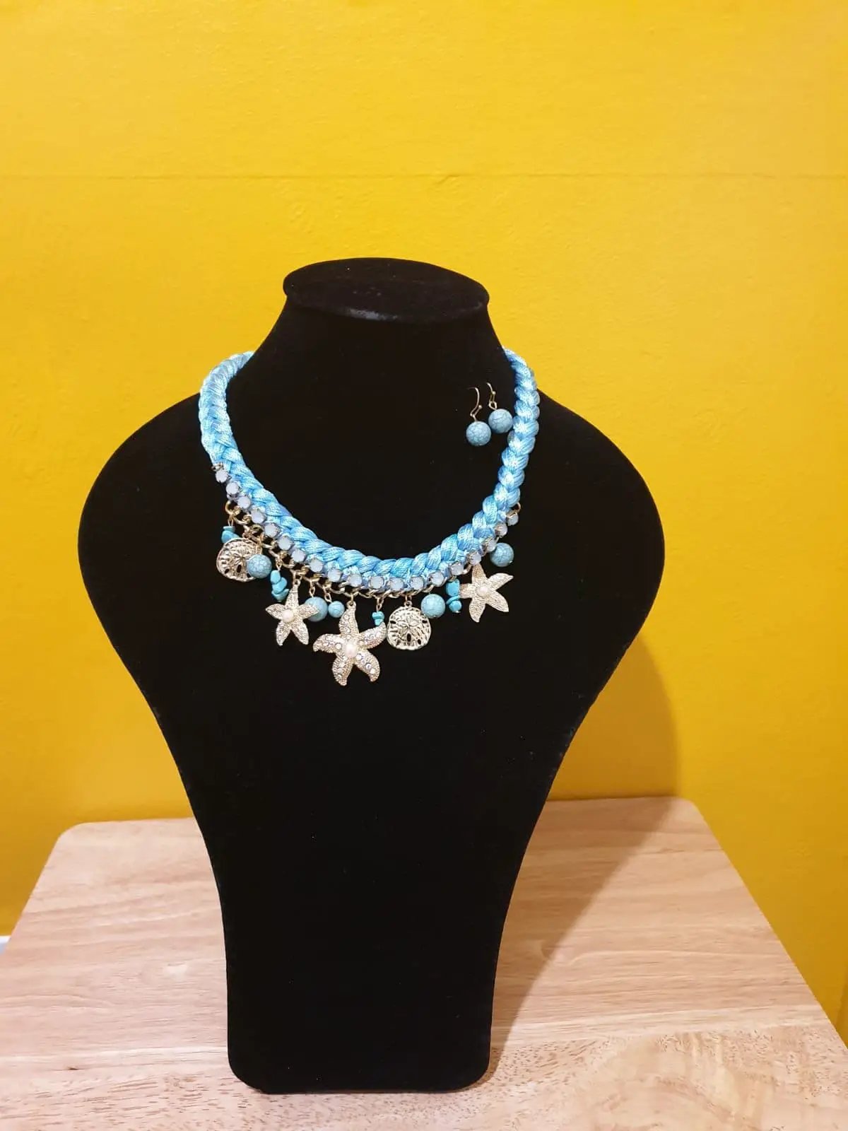 Turquoise Silk Necklace by Clarissas Boutique