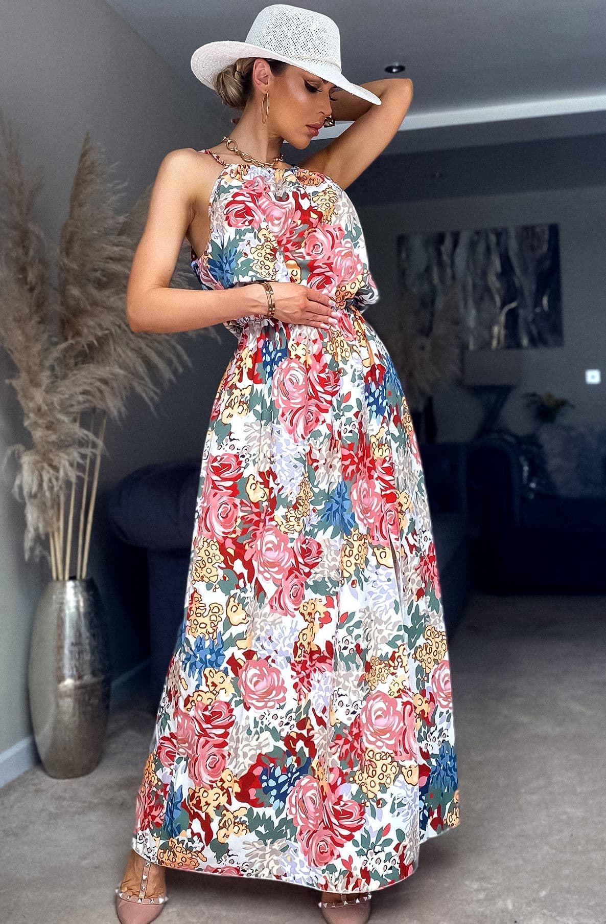 VANA SIDE SLIT FLORAL MAXI DRESS by Clarissas Boutique London