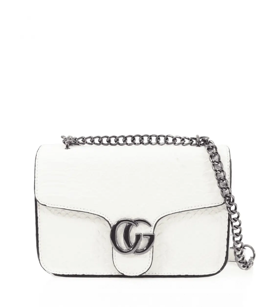 White Snake Shoulder Bag by Clarissas Boutique