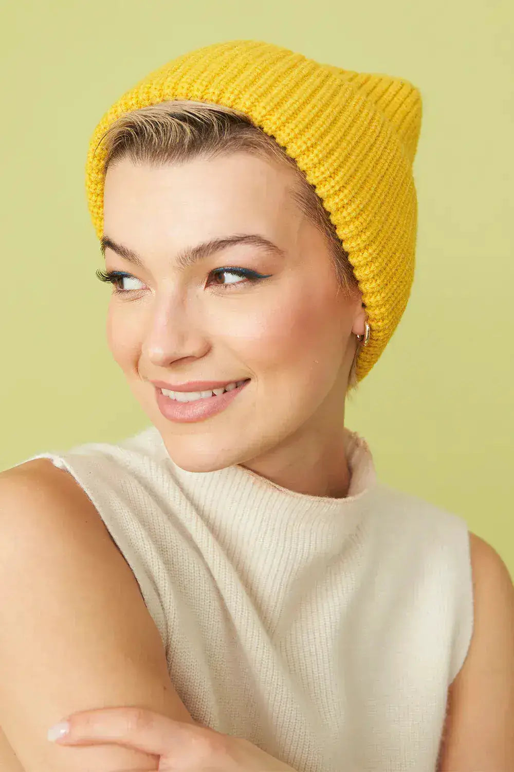 Yellow - Banana Peel Blend Beanie Hat by Clarissas Boutique